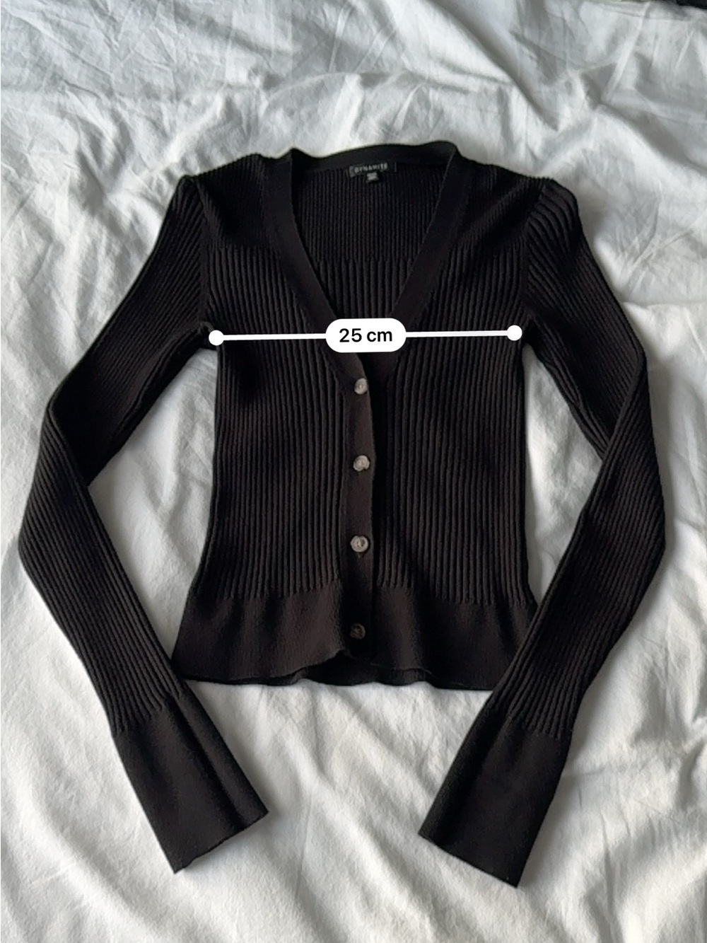 Dynamite Black Ribbed Button Cardigan - Picture 4 of 5